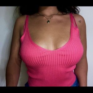 NWT Jolie & Joy ribbed pink Tank Top